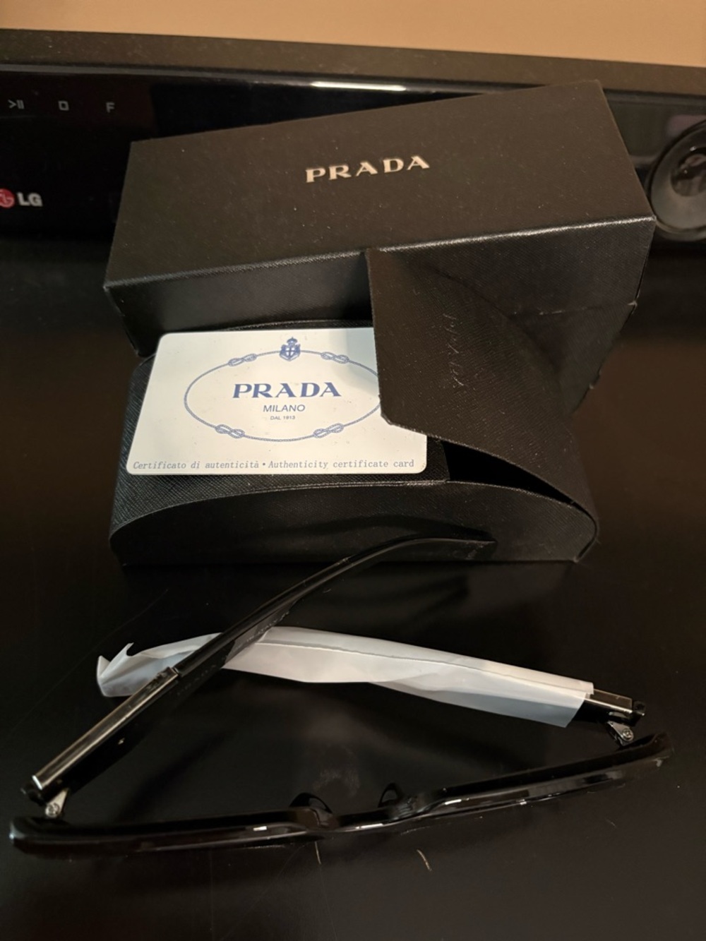 Prada Black Gloss Triangle Logo Sunglasses - Picture 5 of 9